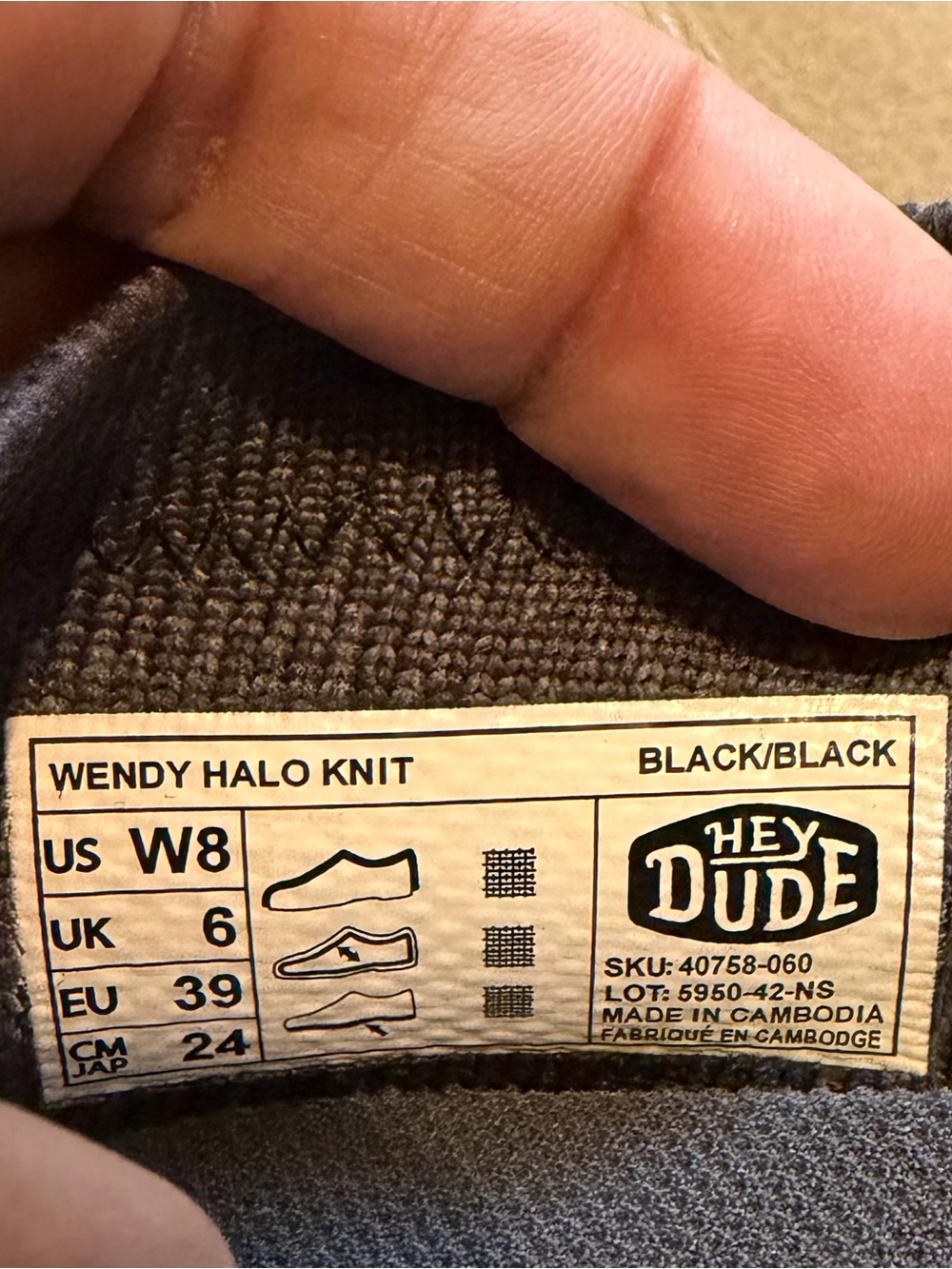 Hey Dude Women’s Wally Knit Casual Shoes - Charcoal Gray LIKE NEW Sz 8 - Picture 6 of 6